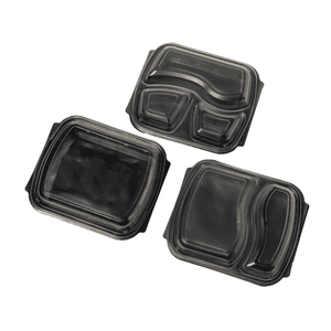 Balck Base Meal Boxes 1-2-3 Compartment x300pcs